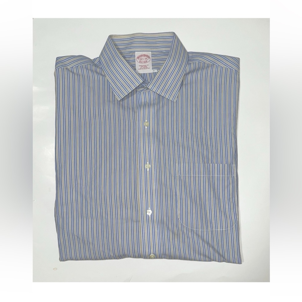 Brooks Brothers Men’s Striped Traditional L/S Cotton Dress Shirt Size 16.5-34/35